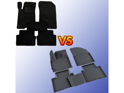 Резиновые и ворсовые коврики для автомобиля: главные отличия и особенности выбора