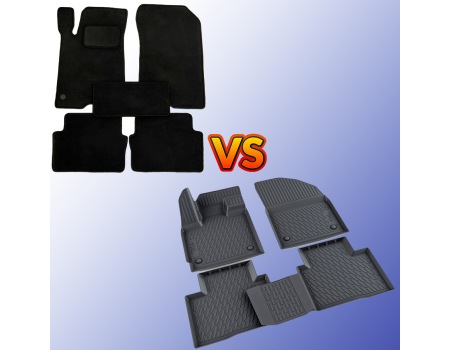 Резиновые и ворсовые коврики для автомобиля: главные отличия и особенности выбора