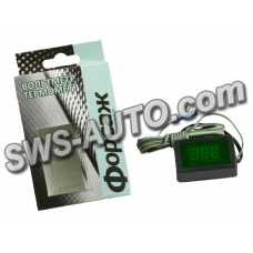 вольтметр-термометр с дисплеем и проводом 12В ФОРСАЖ