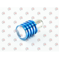 Лампа светодиодная А 12-21+5 WHITE   2 LED 5 W  с линзой  (синий радиатор)