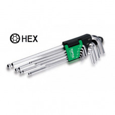 набор ключей шестигранных  средних HEX дюймовые 1/16"-3/8",  9 шт. c шарниром