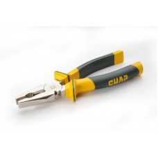плоскогубцы 180мм черно-желтые ручки с кусачками провода Сила