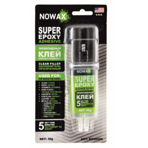 клей 2-х комп. эпоксид. Nowax Super Epoxy 30g  пластик