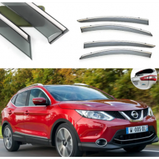 ветровик Nissan Qashqai II 2014-2021 (скотч) Sunplex  c хром молдингом