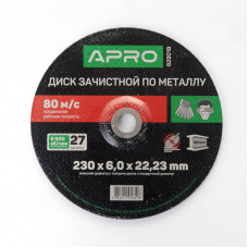 круг зачисний по металу 230 х 6 мм (Apro)