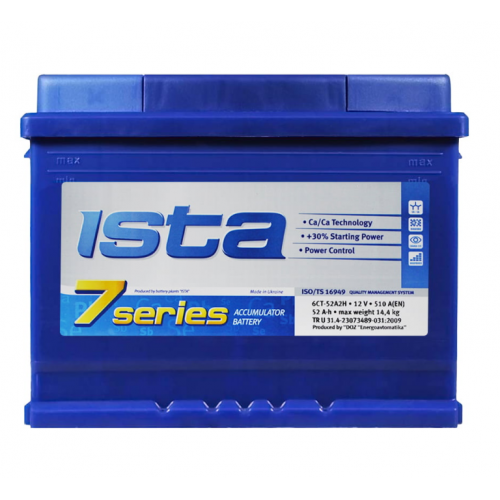 Аккумулятор ISTA  52 А2 7SERIES (510А) Евро прав + (h=175mm)