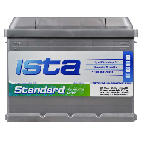 Аккумулятор ISTA  55 А1 Standard (450A) Евро прав +