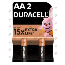 батарейка AA лужна 1.5V пальчик Duracell Basic Alkaline 2шт картон Бельгія