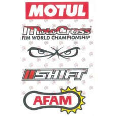 наклейка на мопед, мотоцикл "Motul, MotoCross, Shift, Afam" контурная порезка (2шт)