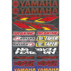 наклейка на мотоцикл "Yamaha, Factory Racing, Braking, Maxima, MotoSport, Taper" контурная порезка