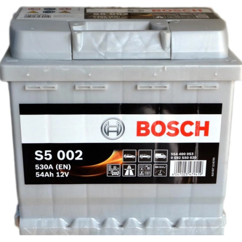 Аккумулятор BOSCH  54 А S5 (530А) Евро прав + (2 года гар)