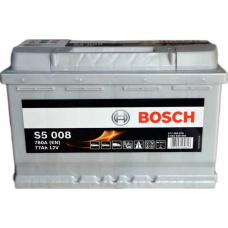 Аккумулятор BOSCH  77 А S5 (780А) Евро прав +  (2 года гар)