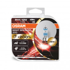 лампа H11 12V 55W OSRAM Night Breaker +200% (2шт)