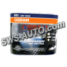 лампа  H1 12V 55 W OSRAM Night Breaker Unlimited +110%(2шт)****