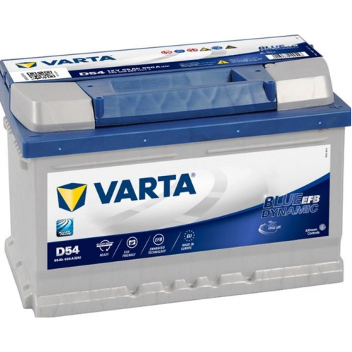Аккумулятор VARTA  65 А EFB Blue Dynamic (650А) Евро прав + (2 года гар) LB3 низкий