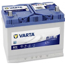 Аккумулятор VARTA  72 А EFB Blue Dynamic (760А) Asia прав + (2 года гар) D26 низкий