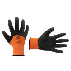 перчатки "вампиры" полиэстер с 3/4 латексным покрыт., усиленные,  размер 10, черно-оранжевые