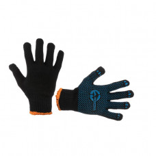 перчатки трикотаж. с ПВХ покрыт., 10 класс  Intertool  размер  9, синие, серая точка, нейлон