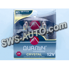 лампа  H1 12V 55 W Диалуч Crystal (2шт)