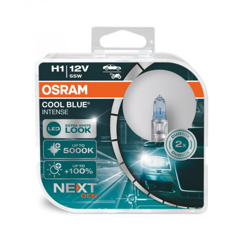 лампа  H1 12V 80 W OSRAM Cool BlueН 5000К+50% (2шт)