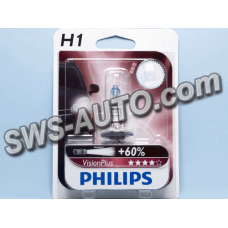 лампа  H1 12V 55 W PHILIPS Vision Plus +60%