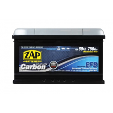 Акумулятор ZAP  80 (750 А) Carbon EFB (Start-stop) Євро правий + (h=175)