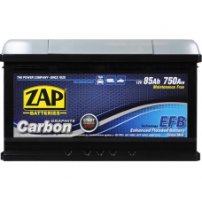 Акумулятор ZAP  85 (750 А) Carbon EFB (Start-stop) Євро правий +