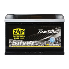 Аккумулятор ZAP  75 (740 А) Silver Евро правый + (низкий)