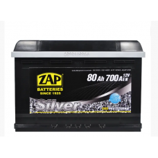 Аккумулятор ZAP  80 (700 А) Silver Евро правый + (низкий)