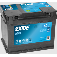 Акумулятор EXIDE  60 (680 А) AGM Start-Stop Євро правий +
