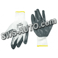 перчатки маслобензостойкие  D-OIL  полиэстер с нитриловым покрыт. ладони, размер 10, серые
