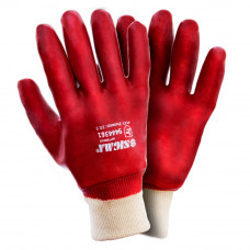 перчатки маслобензостойкие с вязаным манжетом красные Sigma