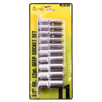 набор головок 1/2"  10 шт,  10-14,17,19,21,22,24 мм  "12-гранные" удлиненные (планка)