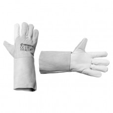 рукавиці з коров'ячої шкіри (замшева), розмір 10,5 кевларова нитка, манжет жорсткий 15см, сіра Inter
