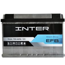 Акумулятор   INTER  78Ач (750A) EFB Євро правий +