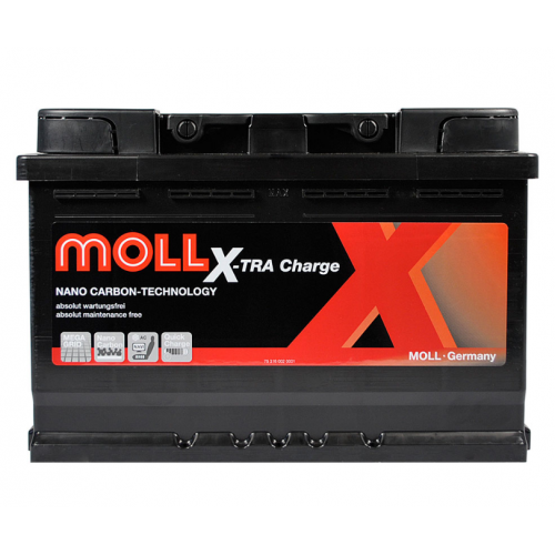 Аккумулятор MOLL  75 (720 А) X-Tra Charge Евро правый + (2 года гарантия)