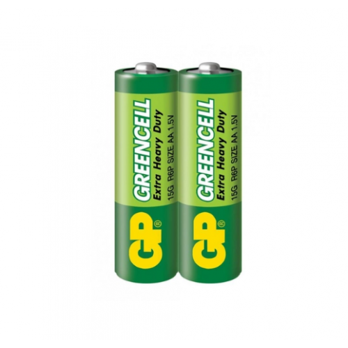 батарейка  AA  сольова 1.5V пальчик GP Greencell 2шт  плівка