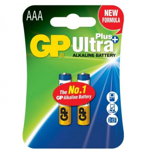 батарейка  AAA  щелочная 1.5V минипальчик GP Ultra Plus Alkaline 2шт  блист.