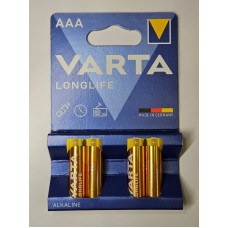 батарейка  AAA  лужна 1.5V мініпальчик Varta Longlife Extra 4шт блістер
