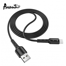 кабель для зарядки Avantis  USB - Micro USB,  1м, 3.0А  черный, круглый Novel