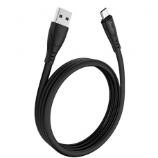 кабель для заряджання Avantis  USB - Micro USB,  1м, 3.0А  чорний, круглий силіконове обплет.