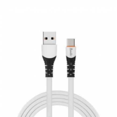 кабель для зарядки Avantis  USB - Type-C,  1м, 3.0А  белый, круглый силиконовая оплетка