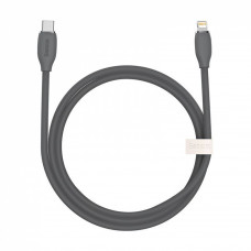 кабель для заряджання Baseus  Type-C - iPhone, 1,2м, 3.0А  чорний, круглий силік. обпл., швидк. заря