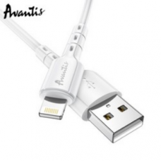 кабель для заряджання Avantis  USB - iPhone,  1м, 2.0А  білий, круглий Novel