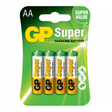 батарейка  AA  щелочная 1.5V пальчик GP Super Alkaline 4шт блист.