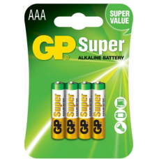 батарейка  AAA  лужна 1.5V мініпальчик GP Super Alkaline 4шт  блістер