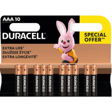 батарейка  AAА  лужна 1.5V мініпальчик Duracell Basic Alkaline 10шт картон  Бельгія