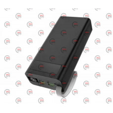 повербанк 30000 mAh, 2 USB выхода, заряд через MicroUSB/Type-C/iPhone, индикатор заряда, черный