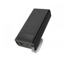 повербанк 30000 mAh, 2 USB выхода, заряд через MicroUSB/Type-C/iPhone, индикатор заряда, черный
