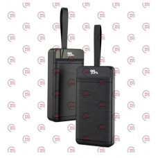 повербанк 30000 mAh, 3 USB выхода, заряд через MicroUSB/Type-C/iPhone, индикатор заряда, черный